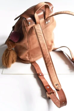 Purse & Clutch Leather Backpack - Russet Brown Handcrafted