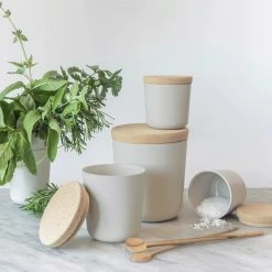 EKOBO Home Goods Recycled Bamboo Storage Jar Set