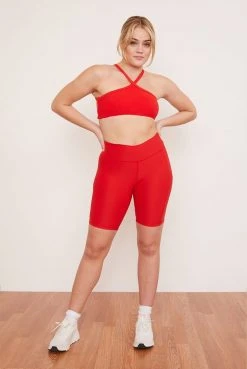 Wolven Best Sellers Recycled Bike Short With Pockets - Cayenne