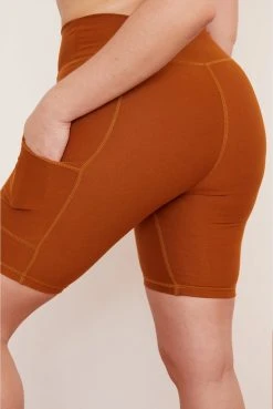 Wolven Best Sellers Recycled Bike Short With Pockets - Turmeric 21 Wolven Best Sellers Recycled Bike Short With Pockets - Turmeric