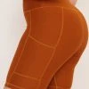 Wolven Best Sellers Recycled Bike Short With Pockets - Turmeric