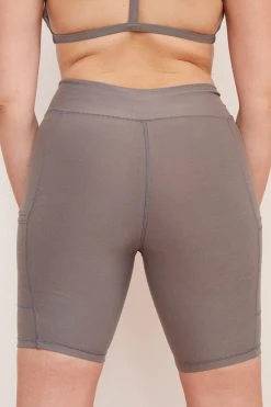 Wolven Recycled Bike Short With Pockets - Wolf Gray