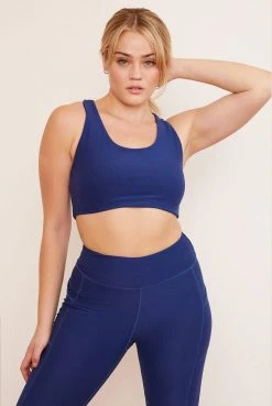 Wolven Activewear + Athleisure Recycled Yoga Top - Indigo