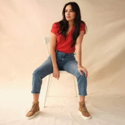 Nisolo Reina High Top Sneaker - Tobacco Sale