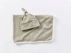Coyuchi Remi Baby Blanket + Beanie Set - Laurel
