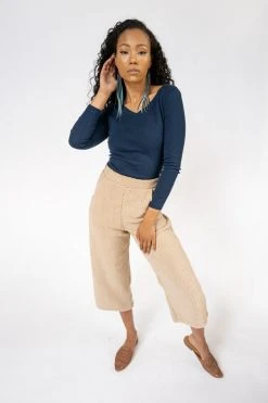 Tonlé Rib Upcycled V Neck Top