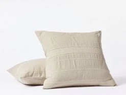 Coyuchi Home Goods Rippled Stripe Sham - Alpine White / Pale Gray