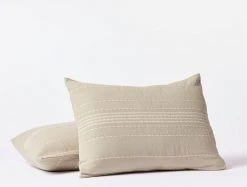 Coyuchi Home Goods Rippled Stripe Sham - Alpine White / Pale Gray