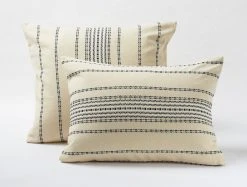 Coyuchi Home Goods Rippled Stripe Sham - Alpine White / Pale Gray