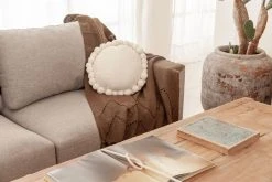 Village Thrive Round Pom Pom Throw Pillow Cover