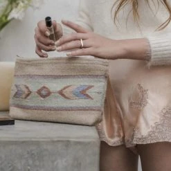 MZ Fair Trade Sagebrush + Sand Wool Clutch Bag Accessories