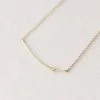 Sara Patino Jewelry Curved Bar Recycled Necklace - White Topaz Best Sellers