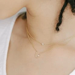 Sara Patino Jewelry Gold Lucky U Recycled Pendant Necklace - White Topaz 9 Sara Patino Jewelry Gold Lucky U Recycled Pendant Necklace - White Topaz