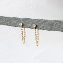 Sara Patino Jewelry Best Sellers Unity Recycled Gold Earrings - White Topaz