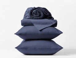 Coyuchi Sateen Sheet Set - Moonlight Blue Home Goods