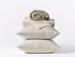 Coyuchi Sateen Sheet Set - Pale Gray Home Goods