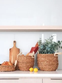 Korissa Savar Basket With White Handles Set