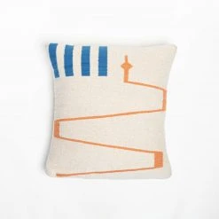 K-apostrophe Serpents + Ladders Blanco Wool Floor Pillow Home Goods