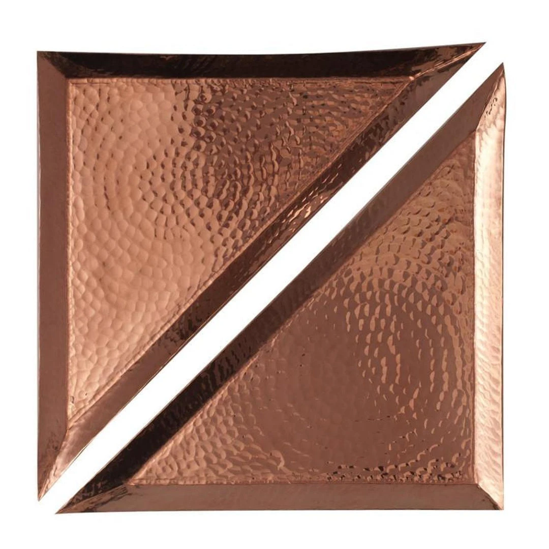 Sertodo Copper Aleppo Recycled Copper Triangular Platter Set 5 Sertodo Copper Aleppo Recycled Copper Triangular Platter Set