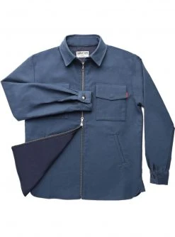 Signature Innovation Group Men's Double Zip Shirt Jacket - Blue