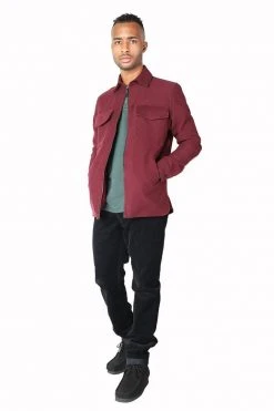 Signature Innovation Group Men's Double Zip Shirt Jacket - Maroon