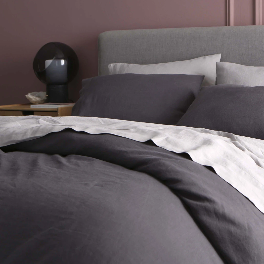 Sijo BIPOC Owned French Linen Duvet Cover - Slate 3 Sijo BIPOC Owned French Linen Duvet Cover - Slate