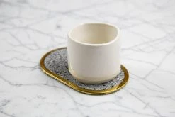 Slash Objects Office Accessories Ring Recycled Rubber Coaster Set - Gris