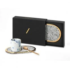 Slash Objects Office Accessories Ring Recycled Rubber Coaster Set - Gris