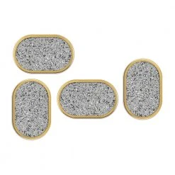 Slash Objects Office Accessories Ring Recycled Rubber Coaster Set - Gris