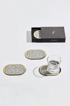 Slash Objects Office Accessories Ring Recycled Rubber Coaster Set - Gris