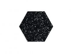 Slash Objects Hex Recycled Rubber Trivet Set - Speckled Black