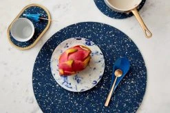 Slash Objects Round Recycled Rubber Placemat - Royal 8 Slash Objects Round Recycled Rubber Placemat - Royal