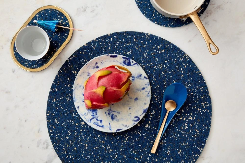 Slash Objects Round Recycled Rubber Placemat - Royal 4 Slash Objects Round Recycled Rubber Placemat - Royal