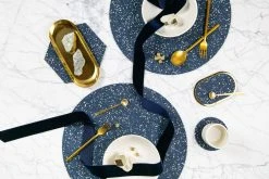 Slash Objects Round Recycled Rubber Placemat - Royal 9 Slash Objects Round Recycled Rubber Placemat - Royal