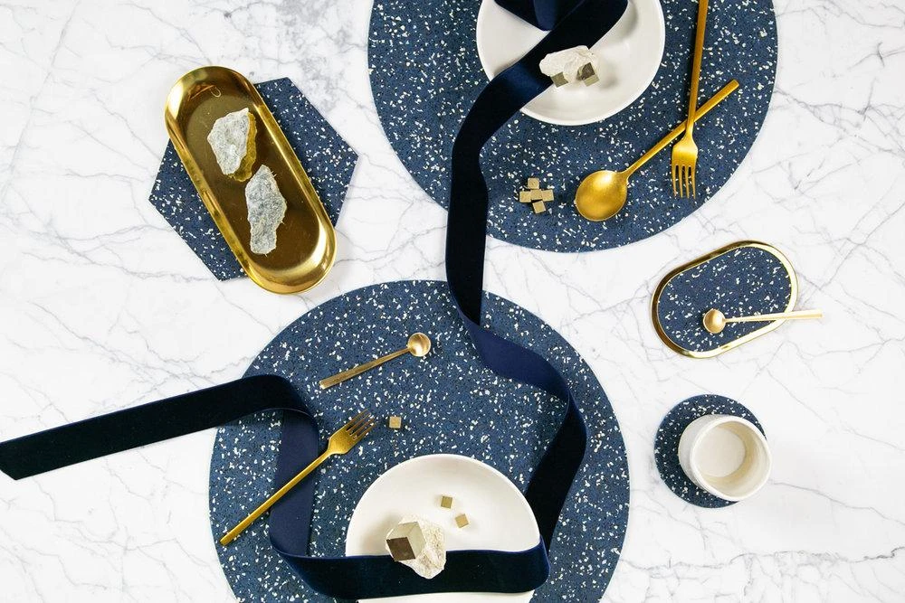 Slash Objects Round Recycled Rubber Placemat - Royal 5 Slash Objects Round Recycled Rubber Placemat - Royal