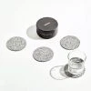 Slash Objects Round Recycled Rubber Coaster Set - Gris
