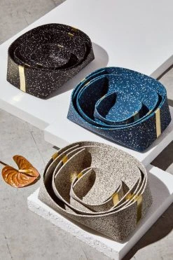 Slash Objects Best Sellers Recycled Rubber + Brass Basket Set - Sand