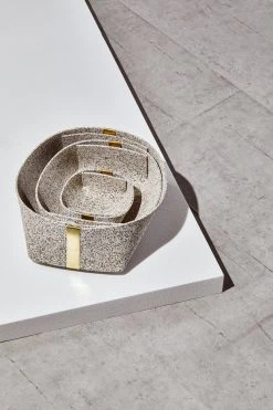 Slash Objects Best Sellers Recycled Rubber + Brass Basket Set - Sand
