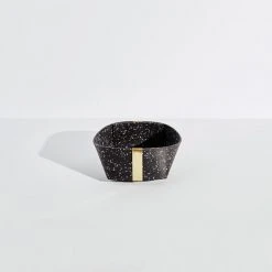 Slash Objects Recycled Rubber + Brass Basket Set - Speckled Black Home Goods