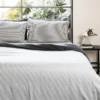 Ettitude Bamboo Sateen Duvet Cover - Slate Stripes Sustainable Materials