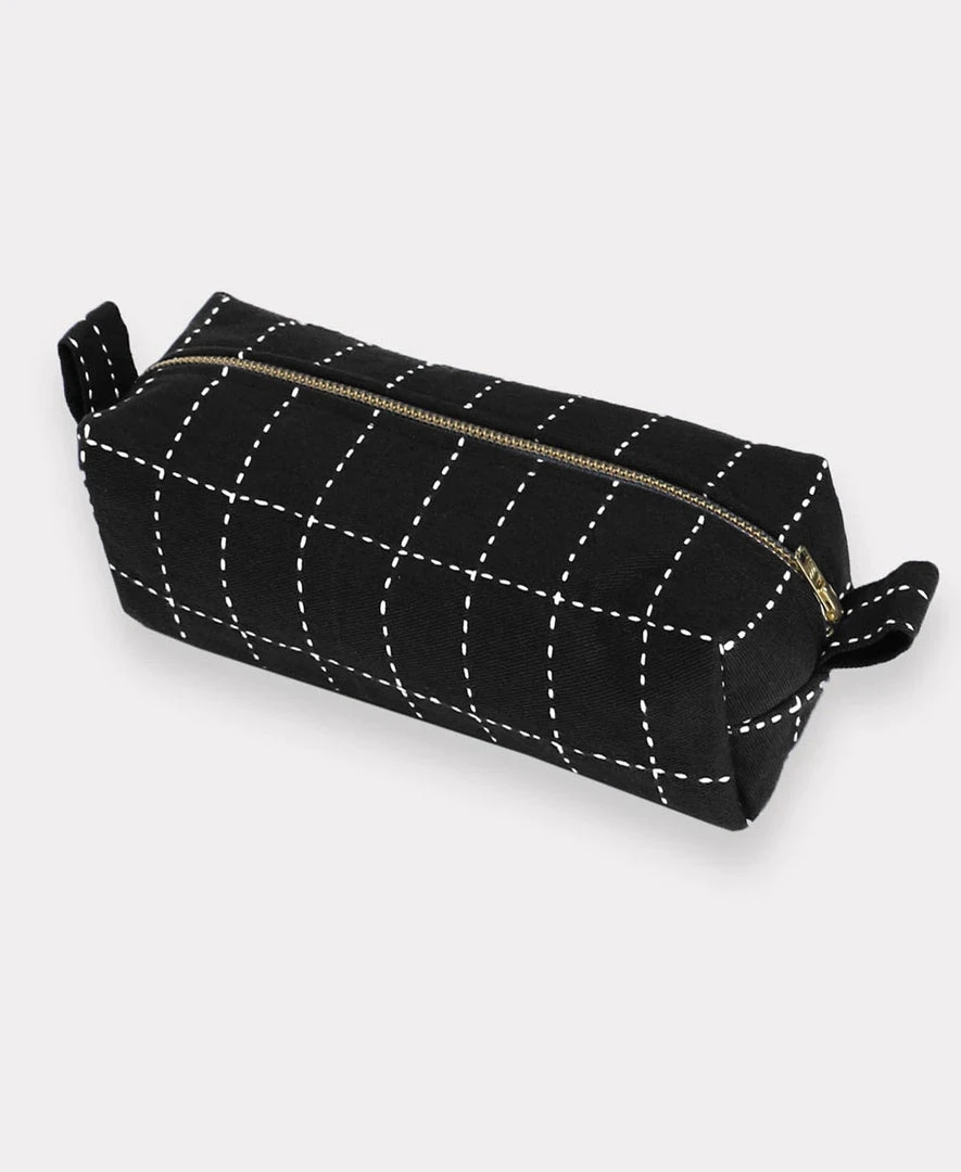 Anchal Accessories Small Grid Stitch Toiletry Bag 8 Anchal Accessories Small Grid Stitch Toiletry Bag