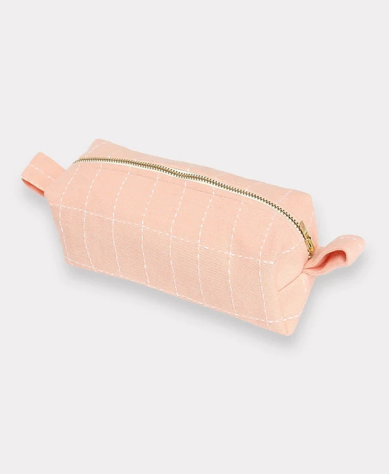 Anchal Accessories Small Grid Stitch Toiletry Bag 7 Anchal Accessories Small Grid Stitch Toiletry Bag
