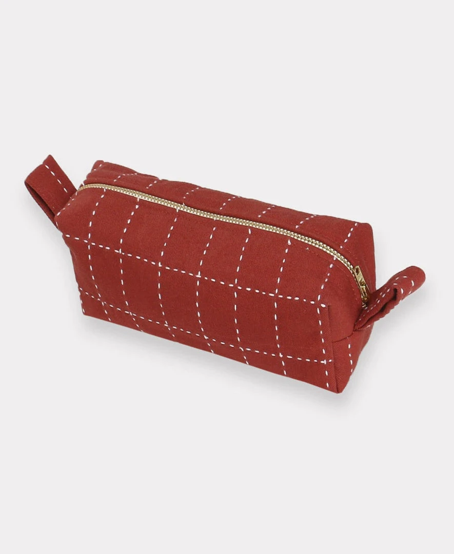 Anchal Accessories Small Grid Stitch Toiletry Bag 10 Anchal Accessories Small Grid Stitch Toiletry Bag