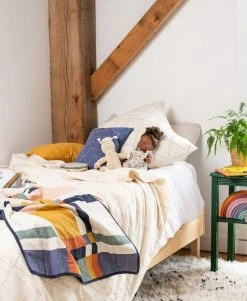 Anchal Small Patchwork Multi Plaid Throw Quilt