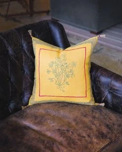 Soil To Studio Best Sellers Aditi Linen Throw PIllow Cover - Yellow