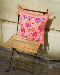 Soil To Studio Teejan Linen Throw Pillow Cover - Bright Pink