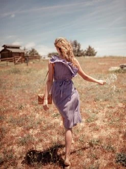 Valani Special Occasion Sokha Banana Midi Dress - Purple Sage