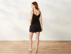 Coyuchi Solstice Short Romper - Deep Graphite