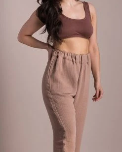 Soluna Collective Chestnut Relaxed Pants Clothing