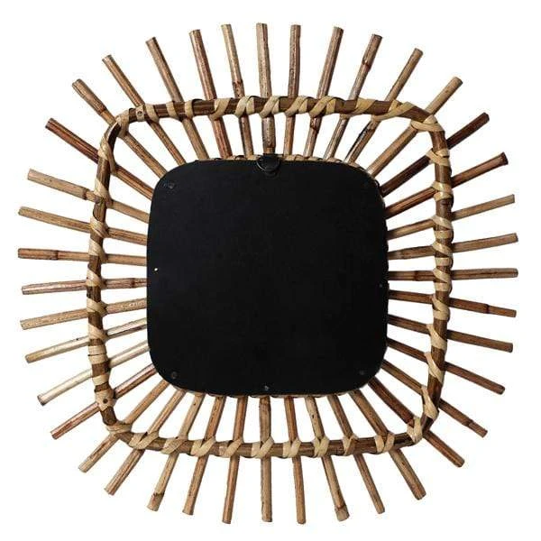 Casa Amarosa Home Goods Square Spike Rattan Mirror 6 Casa Amarosa Home Goods Square Spike Rattan Mirror